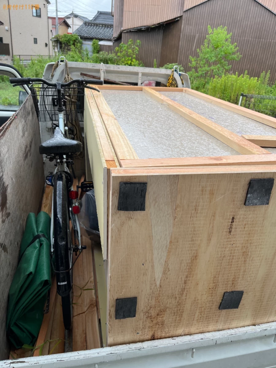 木材と石膏ボードできたボックス、自転車の回収・処分ご依頼